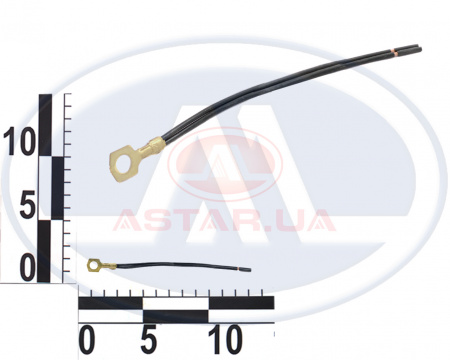 Контакт кольцевой d6,2мм, обжатый с 2 проводами