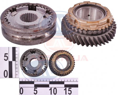 Шестерня КПП ВАЗ 2108, 3 передачи в сб. (муфта, шестерня, синхрон, стоп. кольца)