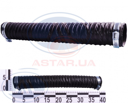 Шланг (патрубок) забора теплого воздуха ВАЗ 2170, с хомутами, "гофра"