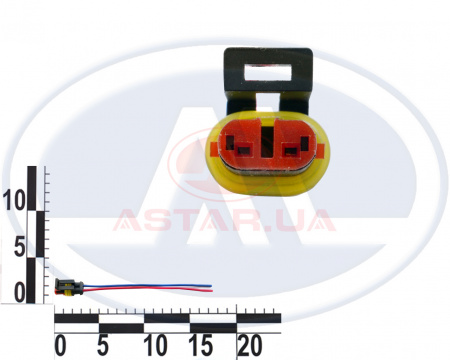 Колодка гнездовая 2-конт "мама" с проводами