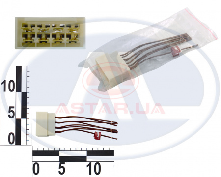 Разъем межжгутовой 8 контактный штыревой серии 6,3, с проводами