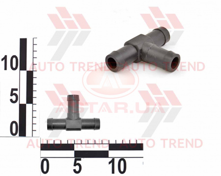 Тройник тосольный Т-обр. d16х16х16мм, пластик