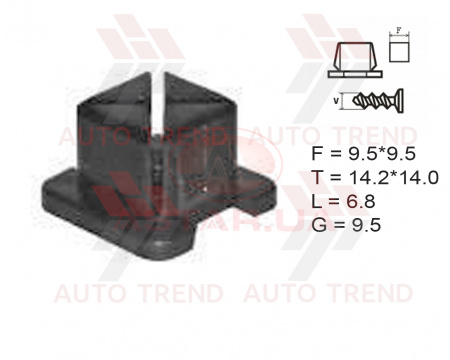 Гайка самореза, задний порог ВАЗ 2108, 2109, VW T-4 (саморез V=4,8) черная