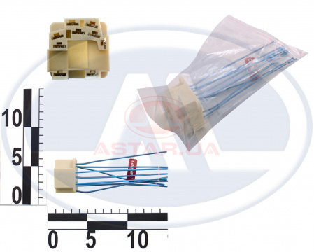 Разъем подрулевого переключателя очист. ветр. ст. ВАЗ 2108-12, 1117-19, 2123, 2170, с проводами