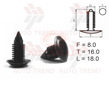 Держатель обшивки багажника, утеплителя капота ВАЗ 2108, 2109, Hyundai Tucson