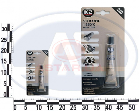 Герметик силиконовый Silicon  +350°С черный, блистер 21г