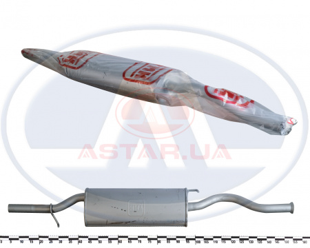 Глушитель основной ВАЗ 2112 под квадратный (закатной) (эллипс)