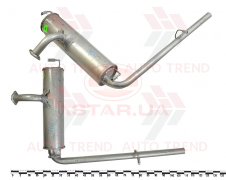 Глушитель основной ЗАЗ 1102 "Таврия" (в сборе с выпускной трубой)  (закатной)