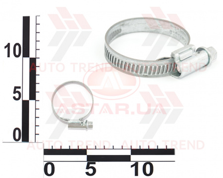 Хомут червячный 25-40/9мм W1 из оцинк. стали