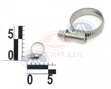 Хомут червячный 16-27/9мм W2 16х25 из нерж. стали