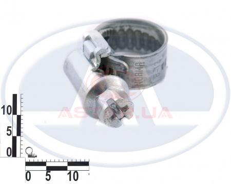 Хомут червячный 8-12/9мм W1 из оцинк. стали