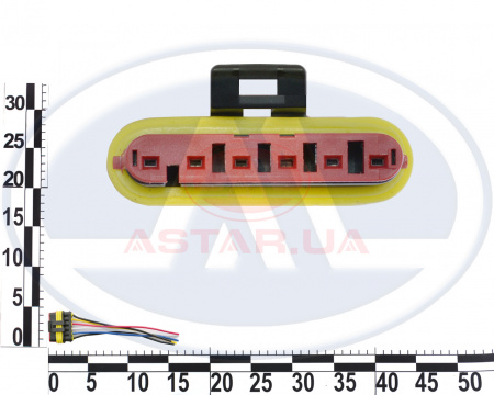 Колодка гнездовая 6-конт "мама" с проводами