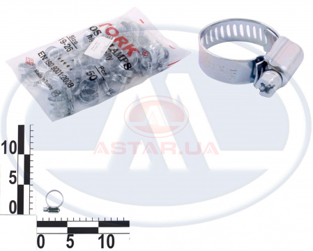 Хомут червячный 19-26/10мм уп. 50 шт.