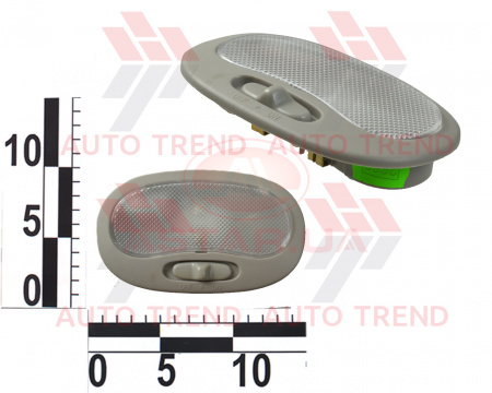 Плафон освещения салона центральный CHEVROLET AVEO, DAEWOO MATIZ с лампой корпус серый