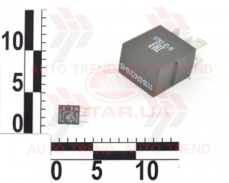 Реле 4-конт. 12v (20А, узкое, Т-обр.) ВАЗ 1118, Сенс с Т-образным зацепом и помехоподавляющим резист