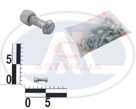 Болт М8х26 вала карданного ВАЗ 2101, 2102, 2103, 2104, 2105, 2106, 2107 (10 к-т с гайками с/к) пакет